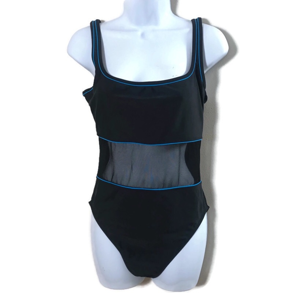 La Blanca Black and Blue One Piece Swimsuit